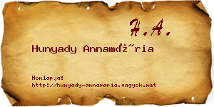 Hunyady Annamária névjegykártya