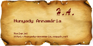Hunyady Annamária névjegykártya